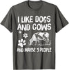 I like cows and dogs and maybe 3 people cow lover T-Shirt - Asphalt Grey