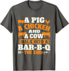 Funny BBQ Shirts A Pig A Chicken And A Cow - Grilling BBQ Lover Barbecue T-Shirt - Asphalt Grey