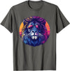 Cool lion gifts Lion gifts for kids Lion gifts men Lion with sunglasses retro sun T-Shirt - Asphalt Grey