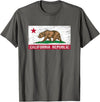 Graphic Club Inc. California Republic Flag - CA - Distressed Design - Classic T-Shirt - Asphalt Grey