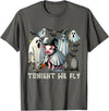 Pigaboo Farm Halloween Tonight We Fly Pig Farm Animal Lover Halloween T-Shirt - Asphalt Grey