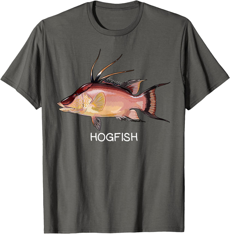 Hogfish Gift Co. Hogfish Saltwater Game Fish T-Shirt - Asphalt Grey