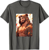 Gay Bear Abstract Art - Muscle Jock Daddy Hunk Gay Muscle Daddy Bear Art Pride Bear Brotherhood - LGBTQ T-Shirt - Asphalt Grey