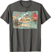 Mel & Bear Treasure Map Ship Sharks Pirates & Skulls Shirt Boys Kids T-Shirt - Asphalt Grey