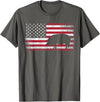 Pig Hog Farm Farmer 4th of July Shirt American Flag America T-Shirt - Asphalt Grey