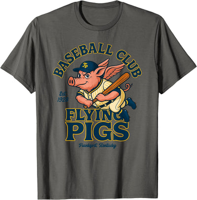 Flying Pigs Retro Minor League Baseball Mascot T-Shirt