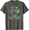 Ripped and Stoned Bears Stoned Panda Bear Baked Zoo Animals High AF Pot Leaf T-Shirt - Asphalt Grey