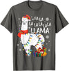 Funny Fa La La Llama Christmas Shirt FA La La Llama Christmas Funny Lllama Lover Xmas Pajamas T-Shirt - Asphalt Grey