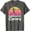 Softball and Cows Apparel Co Softball and Cows Women or Girls Cow T-Shirt - Asphalt Grey