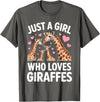 Giraffe Gift For Giraffe Lover Accessories & Stuff Funny Giraffe Design for Women Girls Safari Giraffe Lovers T-Shirt - Asphalt Grey
