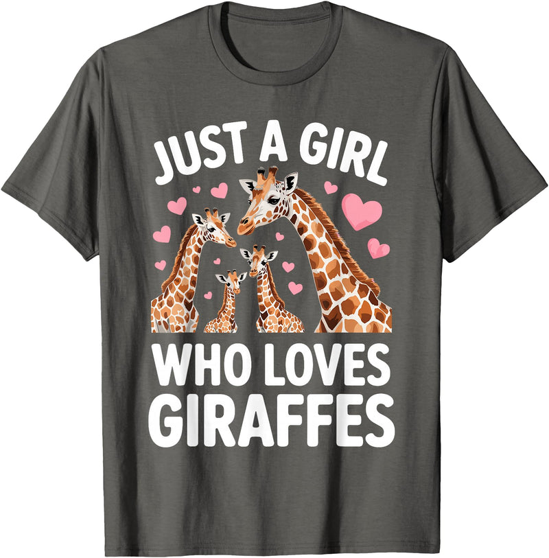 Giraffe Gift For Giraffe Lover Accessories & Stuff Funny Giraffe Design for Women Girls Safari Giraffe Lovers T-Shirt - Asphalt Grey