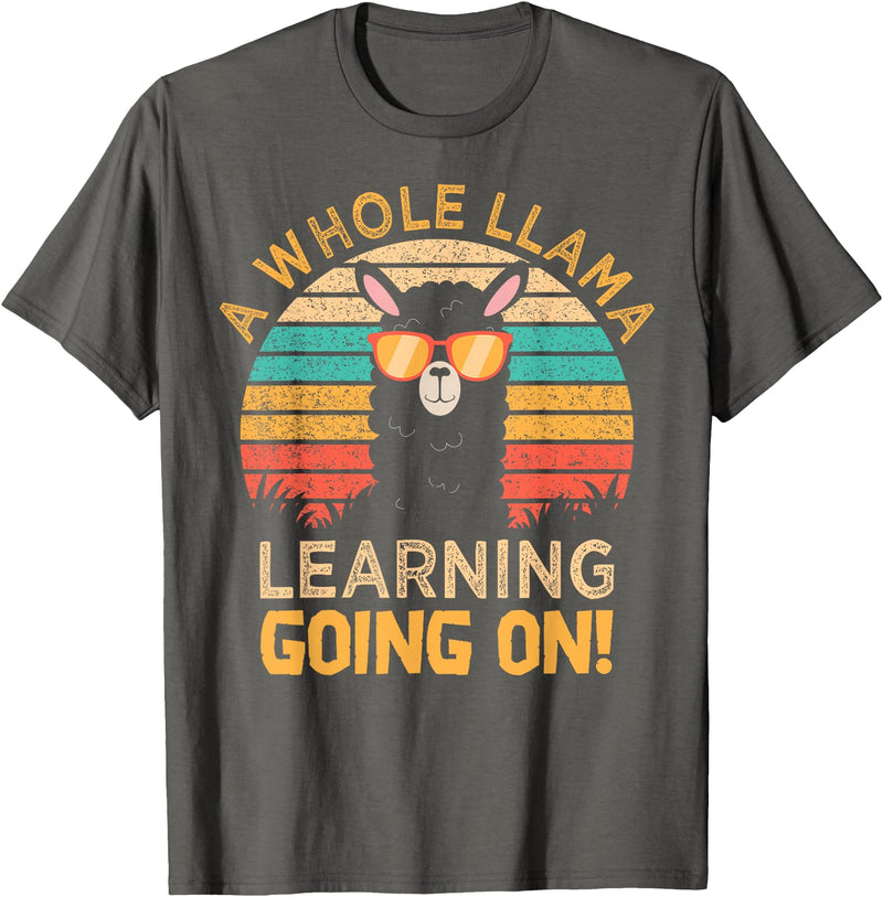 Students & Teachers Designs. A Whole Llama Learning Going on! Students and Teachers T-Shirt - Asphalt Grey