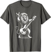 Funny Guitar Lion Lovers Costume for Guitarist Rock n Roll Lion Playing Guitar Funny Men Women Lion T-Shirt - Asphalt Grey