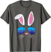 Easter Bunny Sunglasses Cute Rabbit Face Spring T-Shirt in Asphalt Grey