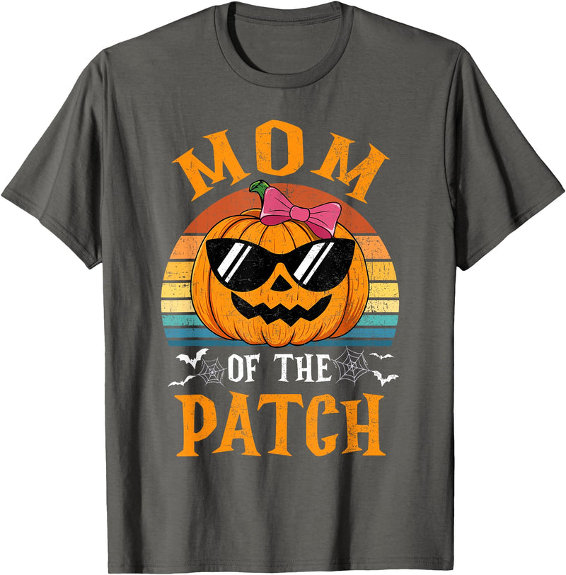 Halloween Pumpkin Patch Family Group Matching Pumpkin Mom Of The Patch Halloween Costume Family T-Shirt - Asphalt Grey