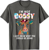 Funny Heifer Cow Lover hme Cute Heifer Flowers Cow Lover Women Funny I Am Not Bossy T-Shirt - Asphalt Grey
