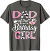 Funny Farm Cow Birthday Girl Matching Dad of The Birthday Girl Farm Cow 1st Birthday Girl T-Shirt - Asphalt Grey