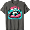 Nerrrdy Pool Party Panda Pink Float Men Women Kids Funny Pool Panda T-Shirt - Asphalt Grey