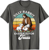 Silly Rabbit Easter Is for Jesus Easter Day Christian Bunny T-Shirt in Asphalt Grey