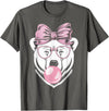 Polar Bear Bubblegum Polar Bear Wearing Glasses and Blowing Pink Bubble Gum T-Shirt - Asphalt Grey