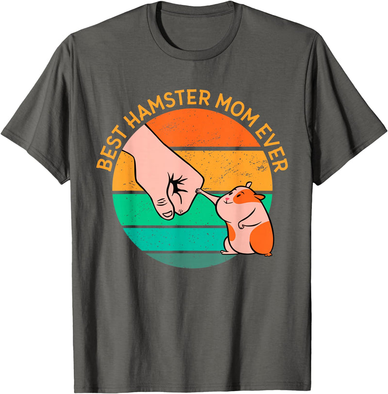 Mother's Day Women's Day Best Hamster Mom Ever T-Shirt - Asphalt Grey