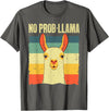 Funny Llama Gift Llama Lover Accessories & Stuff Cool Llama for Men Women No Prob Llama Alpaca Farming Animal T-Shirt - Asphalt Grey