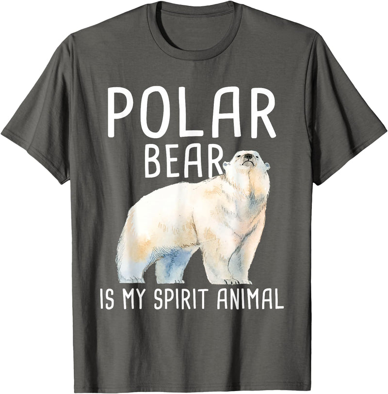 Funny Polar Bear Shirts Polar Bear is My Ghost Animal - Wildlife Lover Zookeeper T-Shirt - Asphalt Grey