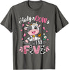 Cow Themed Birthday Party Supplies For Girl 5th Holy Cow I'm Five 5 Years Old 5th Birthday Girl Outfit T-Shirt - Asphalt Grey