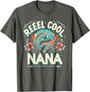 Vintage Reel Cool Nana Fishing Lovers Mothers Day Reel Cool Nana Fishing Vintage Tees Women Men Father's Day T-Shirt - Asphalt Grey
