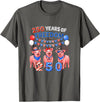Farmer 4th Of July Costume 250th Freedom 4th of July US Flag Fireworks Three Cute Pigs T-Shirt - Asphalt Grey