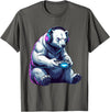Funny Graphic Gamers tee Polar Bear Funny Video Games Polar Bear T-Shirt - Asphalt Grey