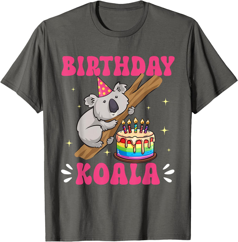 Birthday Koala Gifts For Kids & Family Apparel Koala Bear Birthday Koala Girl T-Shirt - Asphalt Grey
