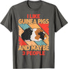 Funny Guinea Pig Gifts For Women Men Kids by DMTRY I Like Guinea Pigs And Maybe 3 People T-Shirt - Asphalt Grey