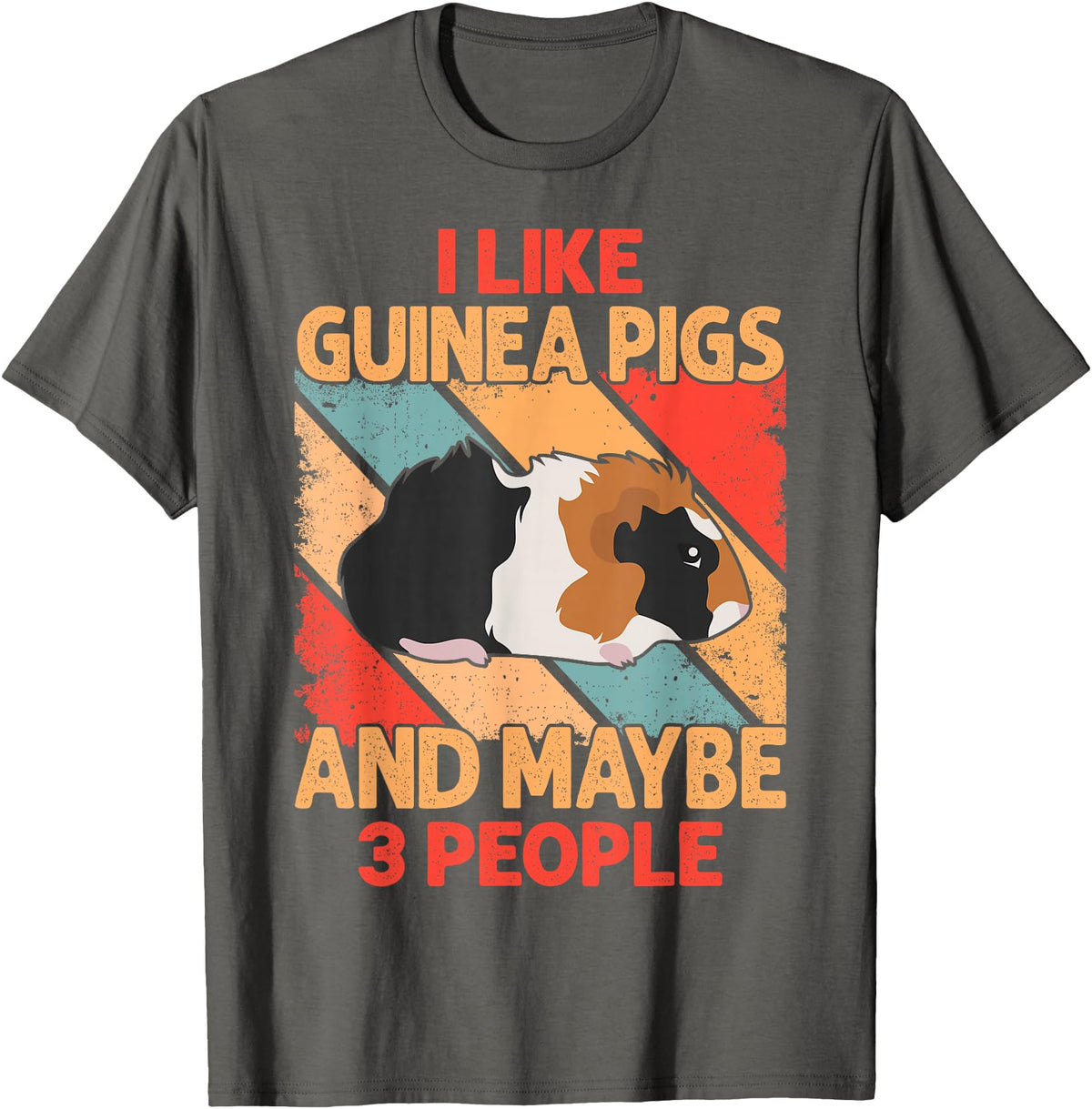 Funny Guinea Pig Gifts For Women Men Kids by DMTRY I Like Guinea Pigs And Maybe 3 People T-Shirt - Asphalt Grey