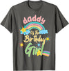 Birthday Girl Rainbow Matching Family Daddy Of The Birthday Girl Llama Matching Family T-Shirt - Asphalt Grey