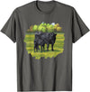 Farm Animal Art by CSForest Black Angus Cow & Cute Calf Farm Animals T-Shirt - Asphalt Grey
