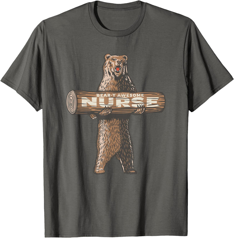 Cartba Nursing Co. Awesome Nurse Funny Saying | Fun Nursing Appreciation T-Shirt - Asphalt Grey