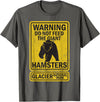 Montana Wildlife Nature Apparel Funny Glacier National Park Grizzly Brown Bear Souvenir Gift T-Shirt - Asphalt Grey