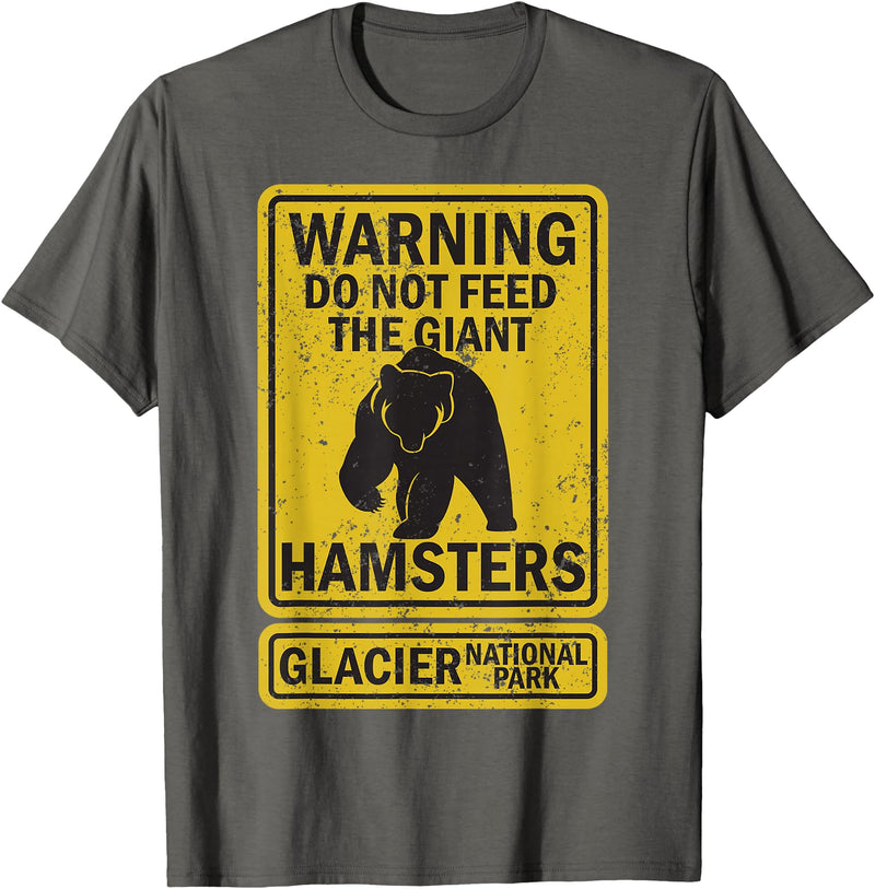 Montana Wildlife Nature Apparel Funny Glacier National Park Grizzly Brown Bear Souvenir Gift T-Shirt - Asphalt Grey
