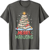 Mahjong Costumes Merry Mahjong Christmas Tree T-Shirt - Asphalt Grey