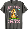 Funny Giraffe Gifts & Designs Just A Girl Who Loves Giraffes Cute Baby Giraffe T-Shirt - Asphalt Grey