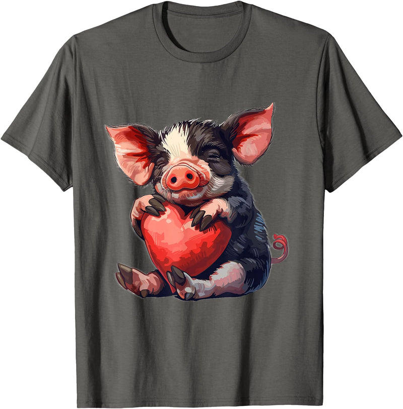 Kune Kune Pig Accessories & KuneKune Clothes Kune Kune Pig for Women Baby Kune Kune Girl Kune Kune Pig T-Shirt - Asphalt Grey
