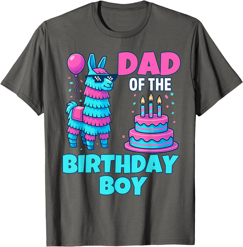 gaming gamer Birthday Llama Pinata Family Apparel dad of Birthday Boy Llama Pinata Party Family mathing Men T-Shirt - Asphalt Grey