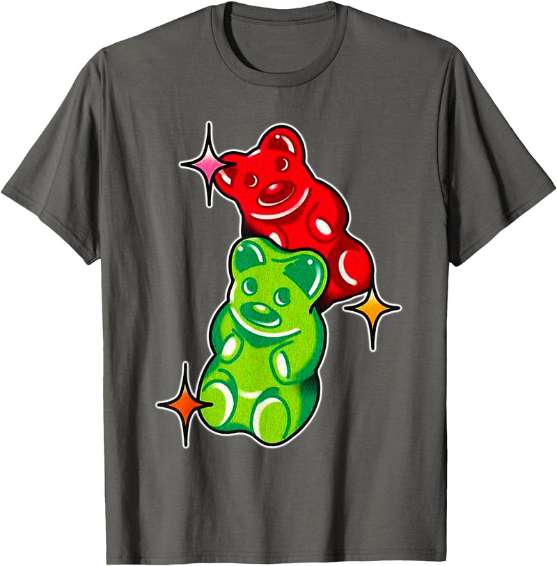 Urban Empyre Gummy Bear Candy Red Green T-Shirt - Asphalt Grey