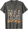 Funny Halloween Skeleton Scary Skeleton Party Halloween Costume 2024 Drinking Beer T-Shirt - Asphalt Grey