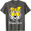 Mama Bear Face Apparel Softball Mama Bear With Sunglasses Bandana Momma Mothers Dy T-Shirt - Asphalt Grey