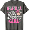 Birthday Girl Farm Cow Matching Party Grandma Of The Birthday Girl Farm Cow 1St Birthday Girl T-Shirt - Asphalt Grey
