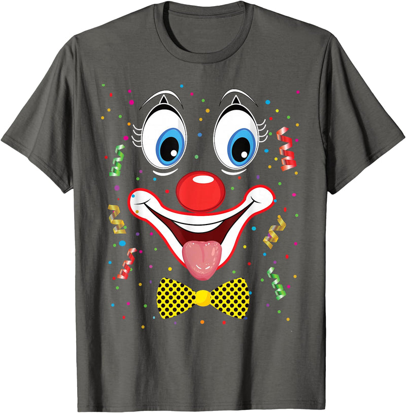 Clown Costume Carnival Halloween Birthday Party Carnival Clown Face Circus Costume Kids Men Women Carnivals T-Shirt -