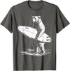 Bear Surf Creations BY TEERA Surfing Bear Cool Beach Adventure Design T-Shirt - Asphalt Grey