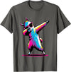 Dustwear Design - Dabbing and Dab Dabbing Llama with sunglasses Dancing Dab Llama motif T-Shirt - Asphalt Grey